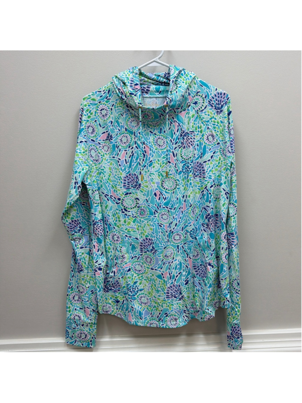 Lilly Pulitzer UPF 50+ ChillyLilly Lilblock Popover Sun Shirt Sz XL!